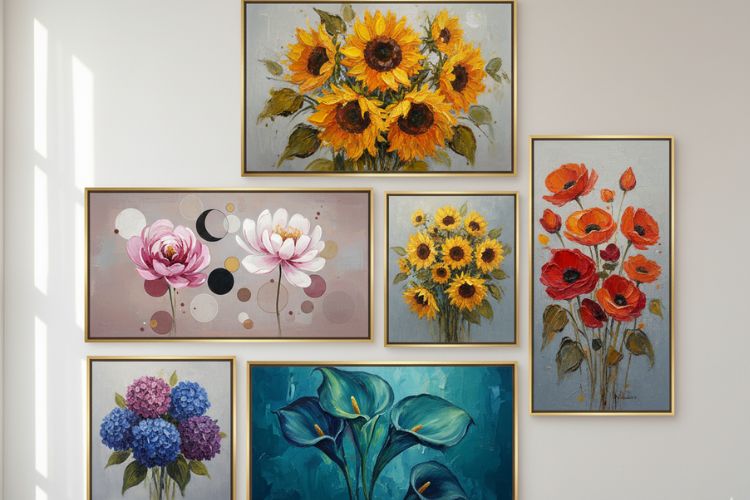 Abstract Flower Paintings Online