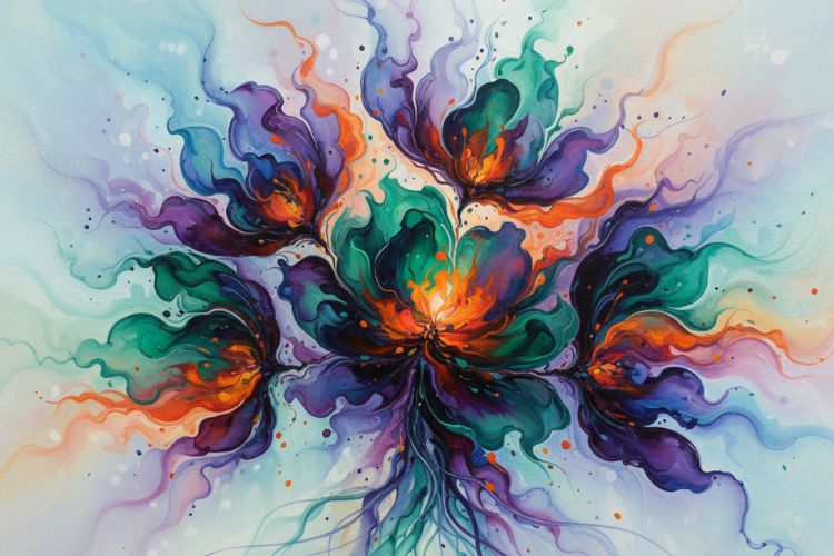 Abstract Instead of Realistic Flowers